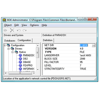 Configuração do BDE